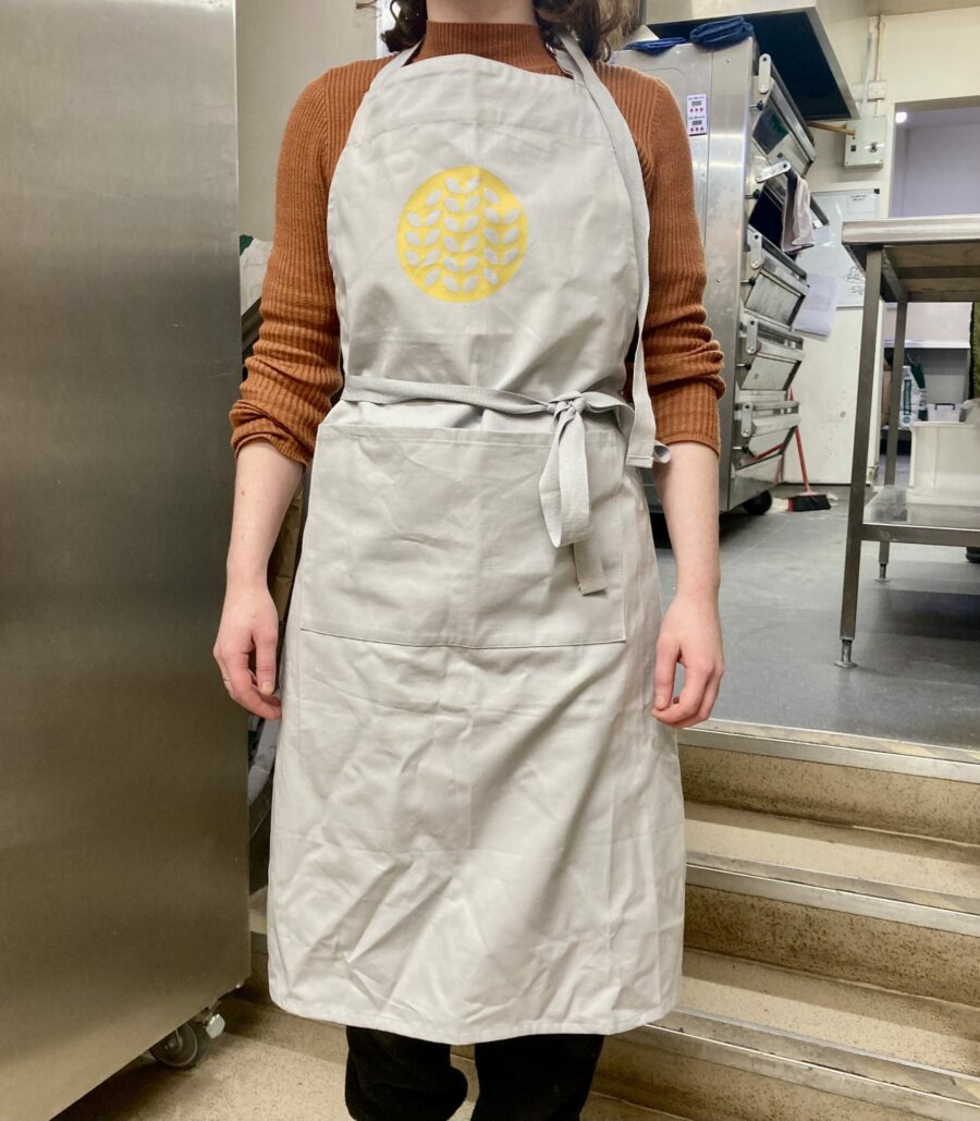 Molly wearing an apron