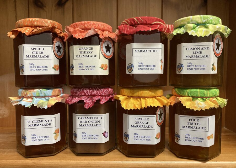 Jacky's Jams - eight jars of varieties of marmalade