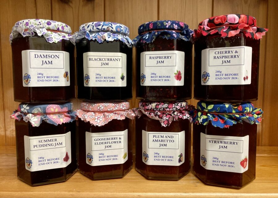 Jacky's Jams - eight jars of varieties of jam